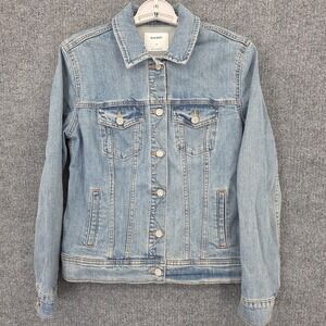 Old Navy Denim Jacket Womens M Blue Light Wash Classic Trucker Button Front